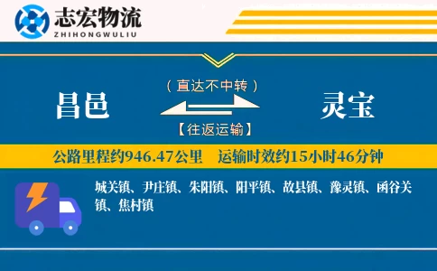 昌邑到灵宝物流专线