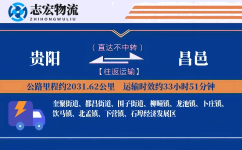 贵阳到昌邑物流专线