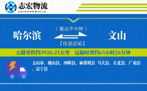 哈尔滨到文山物流专线