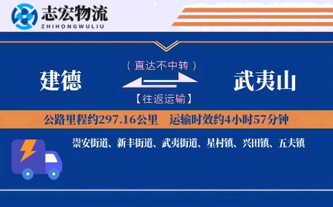 建德到武夷山物流专线