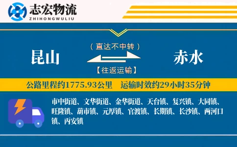 昆山到赤水物流专线