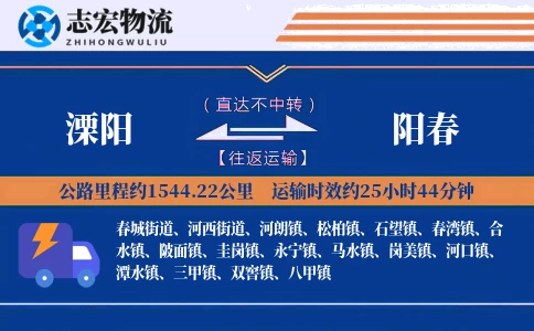溧阳到阳春物流专线