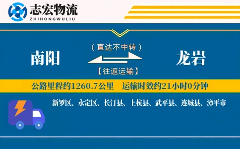 南阳到龙岩物流专线