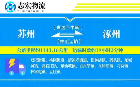 苏州到涿州物流专线
