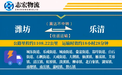 潍坊到乐清物流专线