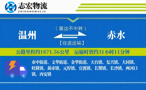 温州到赤水物流专线