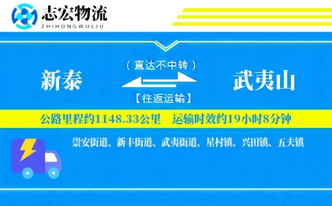 新泰到武夷山物流专线