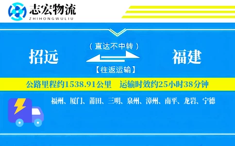 招远到福建物流专线